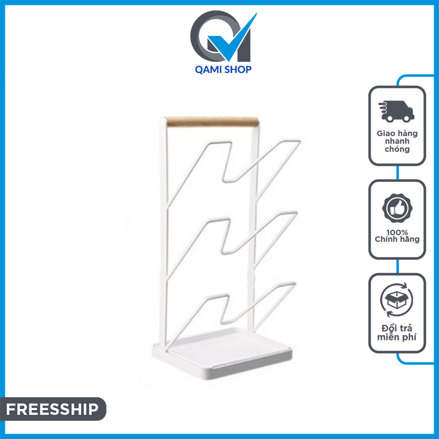 [FREESHIP] Kệ Để Nắp Vung Xoong Nồi Thớt Q06 Tiện Lợi Cho Nhà Bếp Khung Thép Carbon Với Lớp Sơn Tĩnh Điện An Toàn Chống Han Gỉ - Thế Giới Gia Dụng QAMI