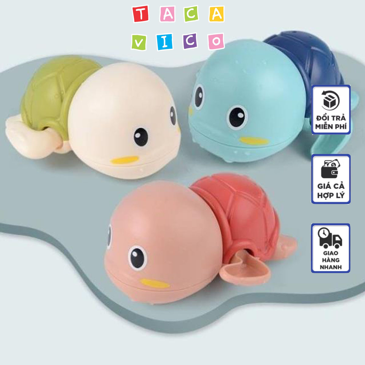 Rùa bơi đồ chơi, đồ chơi bồn tắm cho bé, đồ chơi vặn cót biết bơi dễ thương