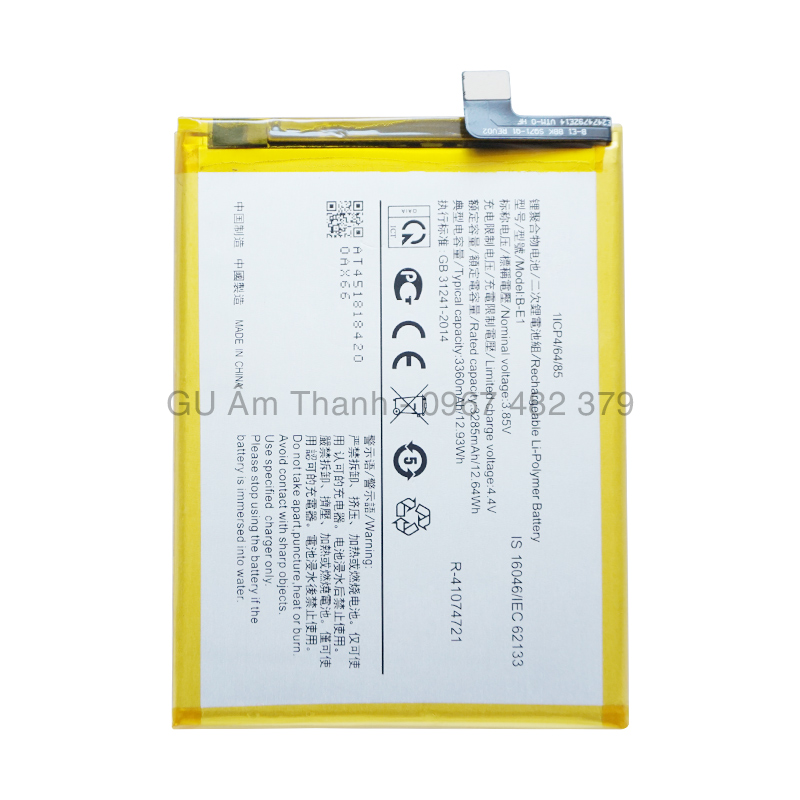 Pin cho vivo y71 vivo 1724 dung lượng 3360mah zin