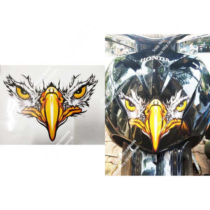 Tem decal trang trí đầu mào xe máy giá 1 chiếc