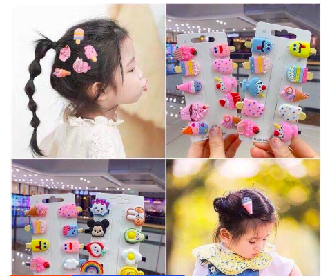Set 10 kẹp tóc đáng yêu cho bé Mix nhiều mẫu đáng yêu