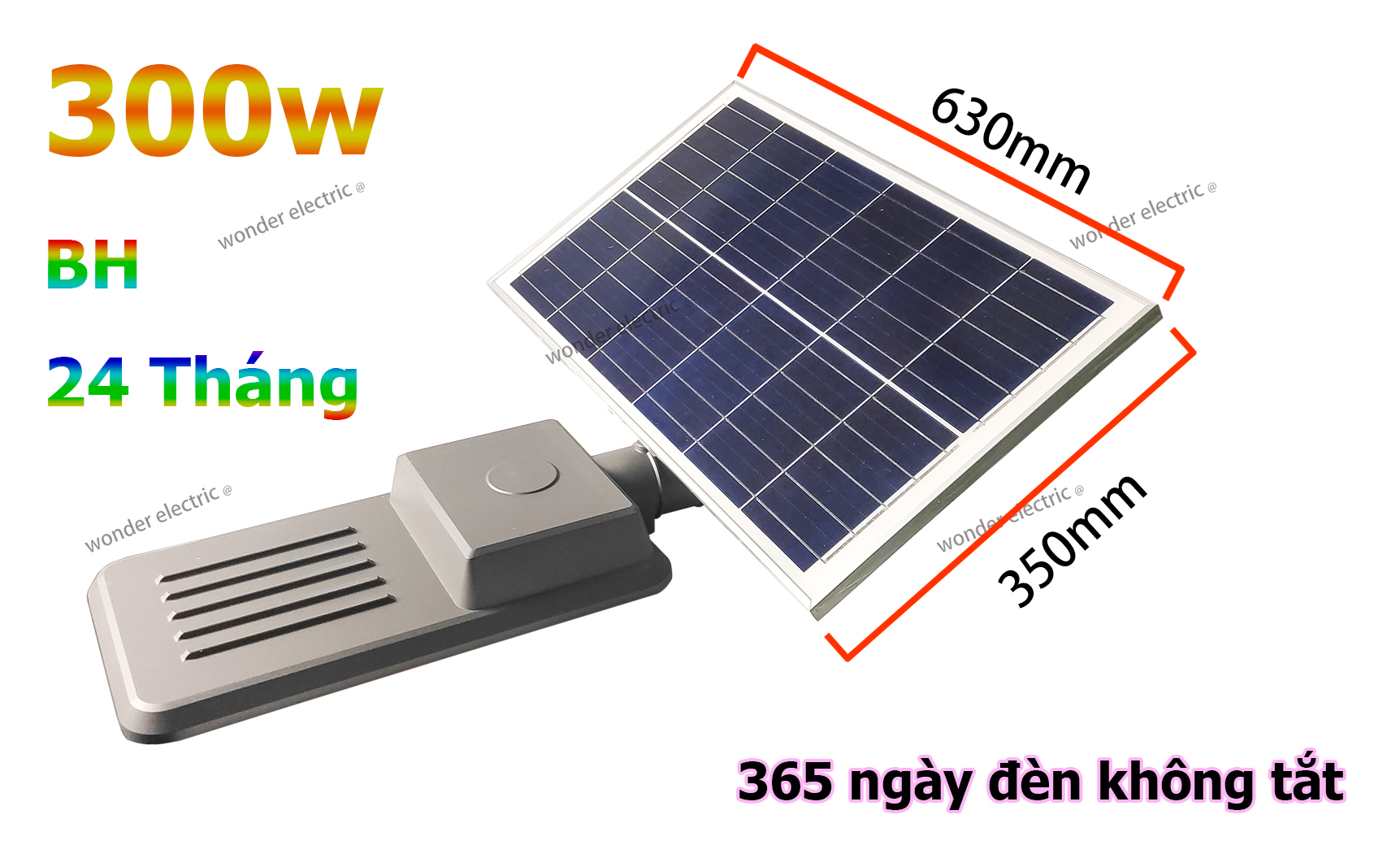 Đèn đường LED năng lượng mặt trời 300W