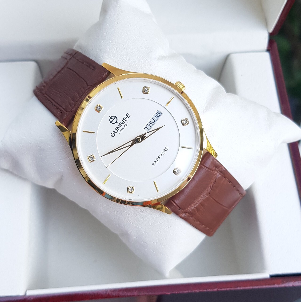Đồng hồ Nam SUNRISE 2109 full hộp, thẻ, kính sapphire chống xước chống nước