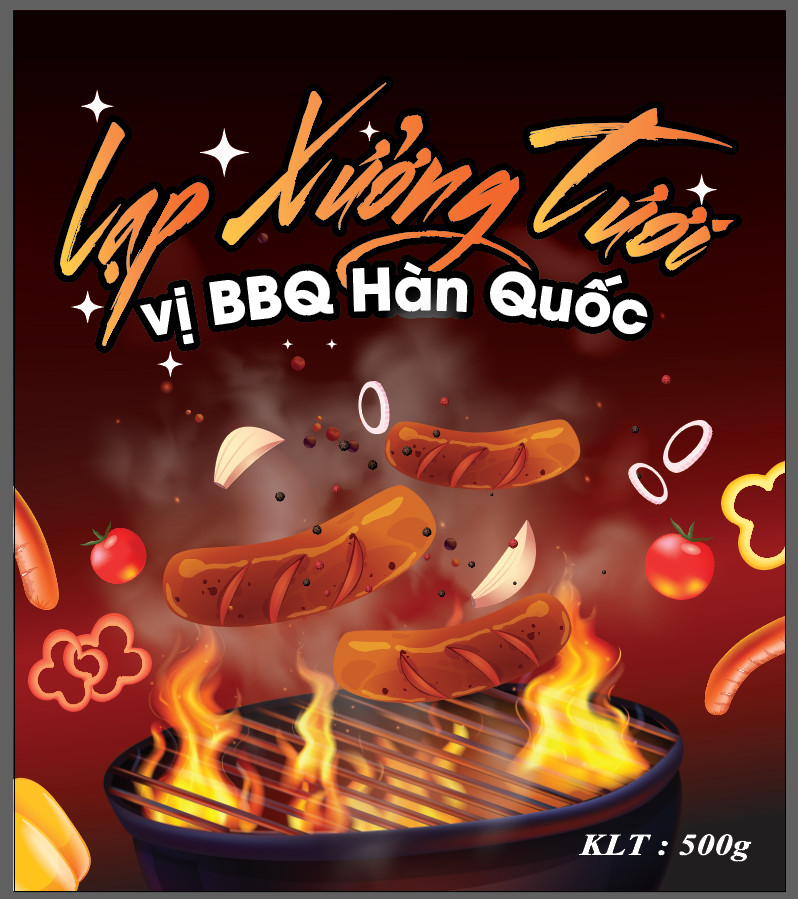 Lạp xưởng tươi vị bbq hàn quốc đặc biệt thơm ngon