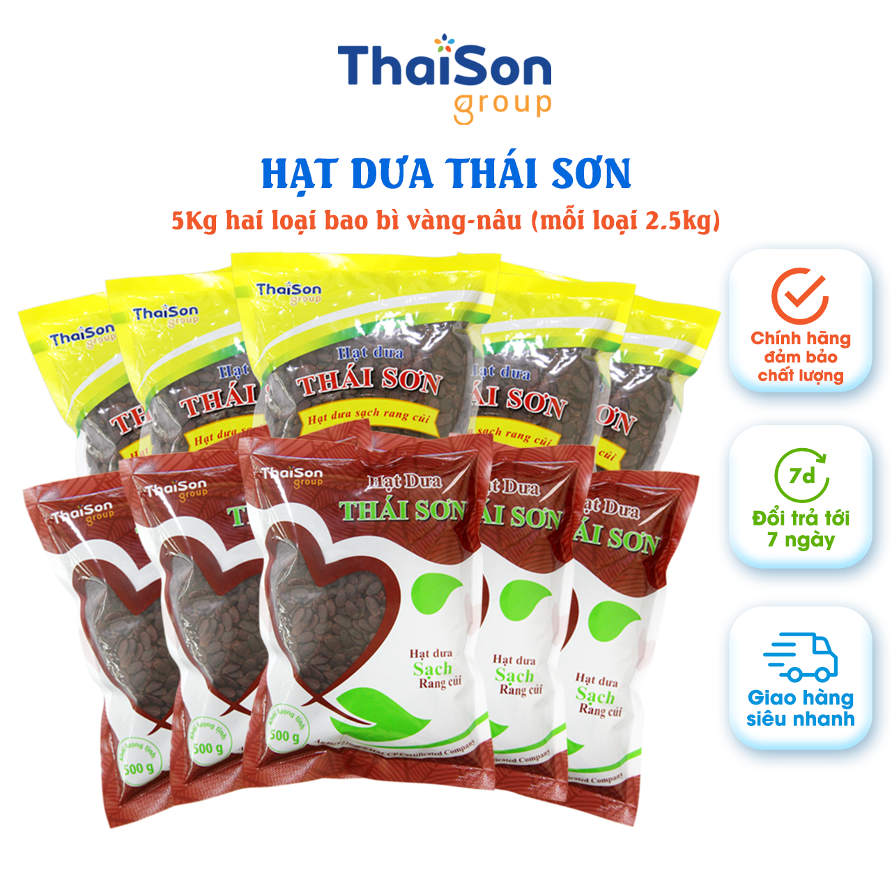 5kg hạt dưa thái sơn loại bì 500g hd5