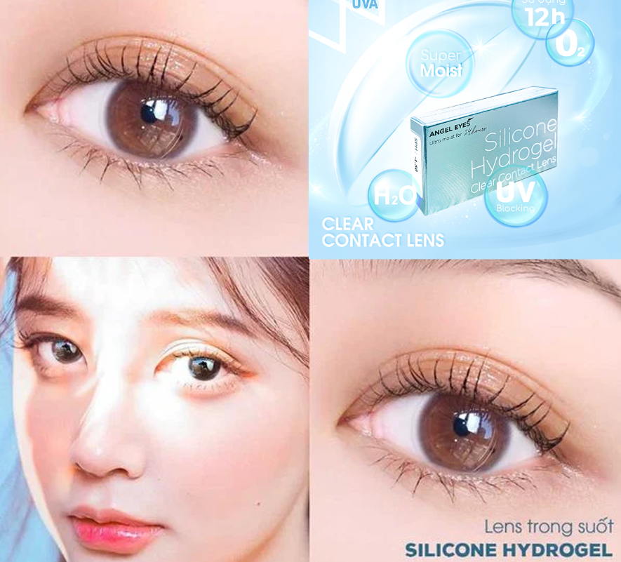 (1 chiếc = 1 bên mắt) Kính áp tròng cận thị Angel Eyes dùng 3 tháng đeo 24h