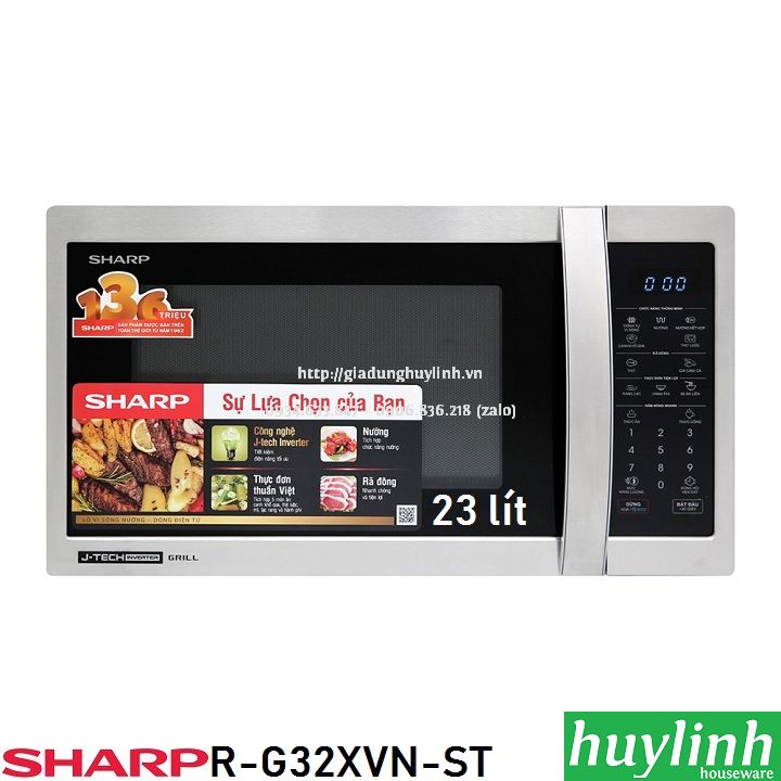 Lò vi sóng điện tử có nướng sharp r-g32xvn-st - 23 lít