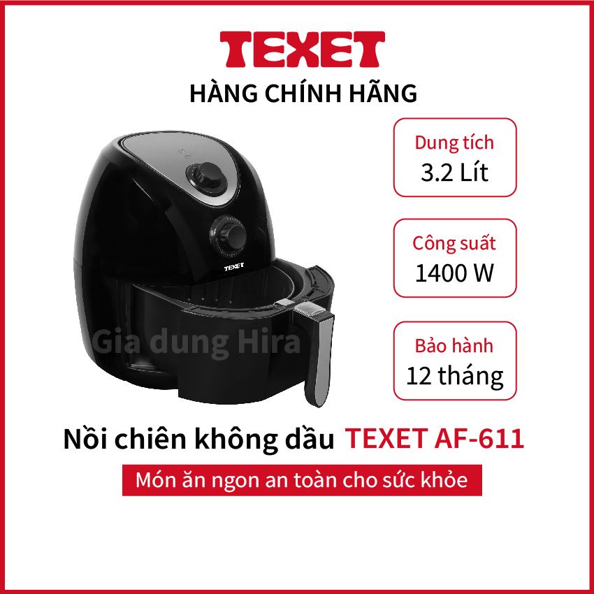 Nồi chiên không dầu texet 3,2l af-611