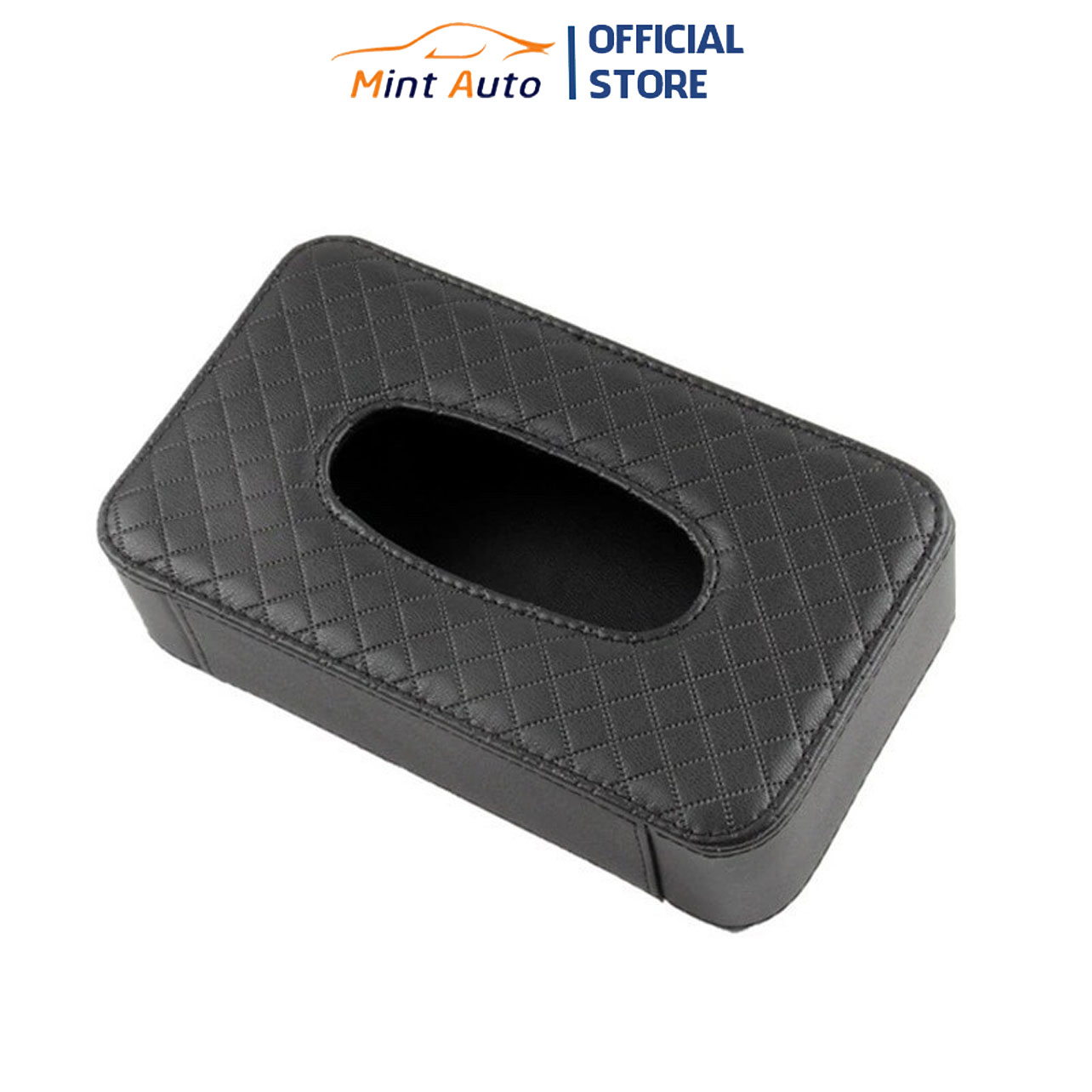 Hộp đựng khăn giấy bằng da cài tấm chắn nắng ghế lái, ghế phụ trên xe ô tô, xe hơi, giả da cao cấp
