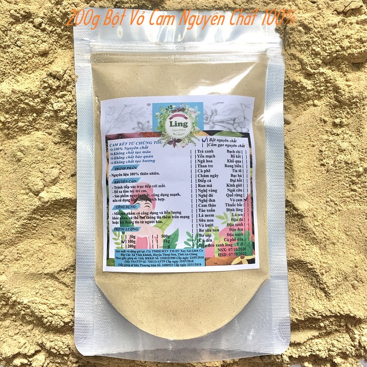 Bột vỏ cam 100g-200g có giấy vsattp và đkkd nguyên chất thiên nhiên 100% dùng để đắp mặt đa công dụng