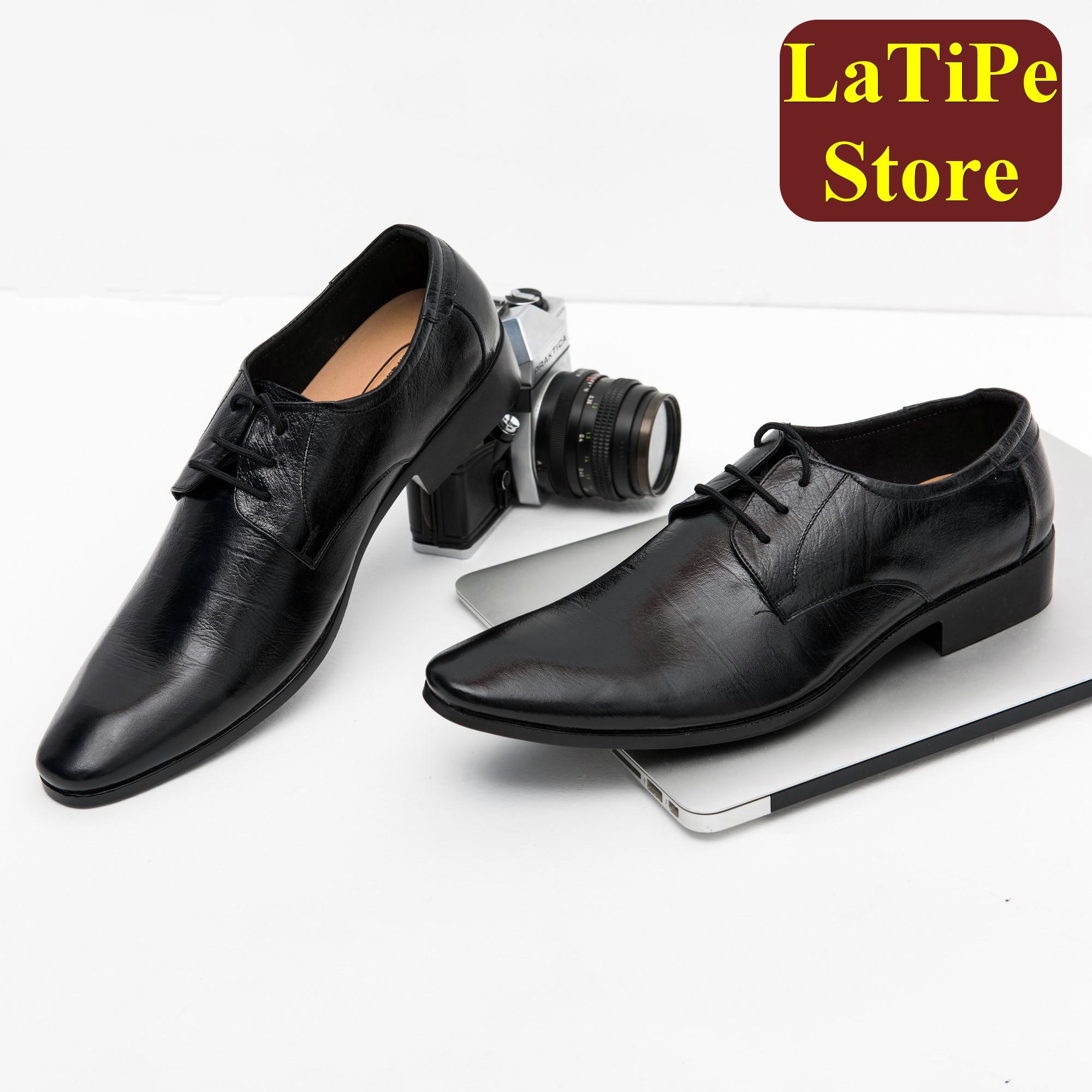 GIÀY TÂY NAM LỊCH LÃM CÔNG SỞ CAO CẤP DA BÒ THẬT ĐẾ CAO SU KHÂU BẢO HÀNH 12 THÁNG - GIÀY CÔNG SỞ NAM BUỘC DÂY THANH LỊCH LTP-V1BOP