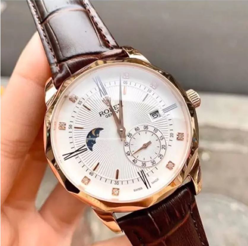 Đồng hồ Nam R.868 máy nhật, mẫu 3kim mặt số đính đá, 3 màu lựa chọn,dòng cơ Automatic size 40mm