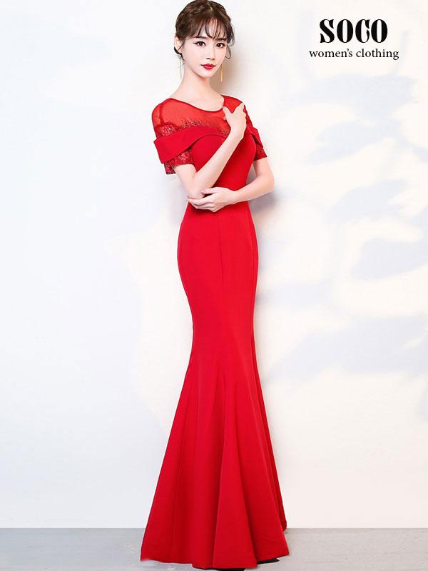 [HCM]Đầm Dạ Hội Phối Ren Cao Cấp (đầm ôm đầm body đầm dự tiệc đầm dạ hội váy dạ hội váy cao cấp váy thiết kế đầm thiết kế) SOCO FASHION