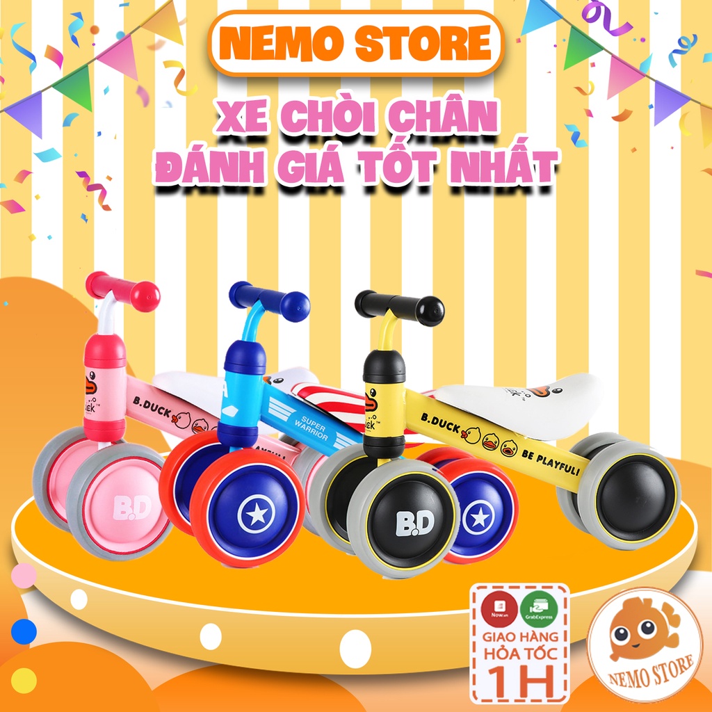 [HCM]Xe chòi chân cho bé 1 tuổi đến 2 tuổi BDuck – Xe đồ chơi đẩy chân thăng bằng yên da bánh cao su DC019. Khung Xe Chắc Chăn, Hàng Mẫu Mã Đẹp Và Hót