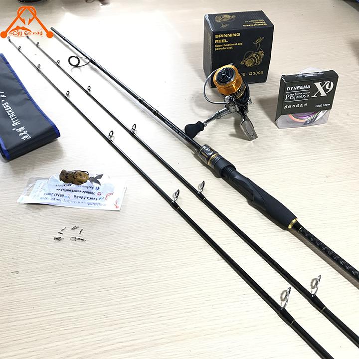 Bộ Số 51 Cần Câu Cá Lóc Chắc Khỏe Lại Siêu Bền Siêu Đẹp  - Combo Cần Câu Attackers Máy Deukio FBE | Caucaedu