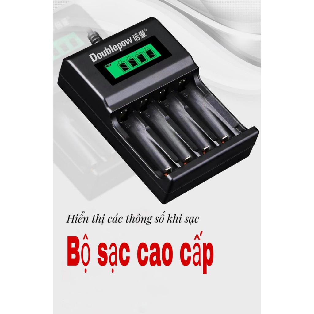 Bộ sạc nhanh 4 pin tiểu pin đũa aa-aaa doublepow dp-uk93b