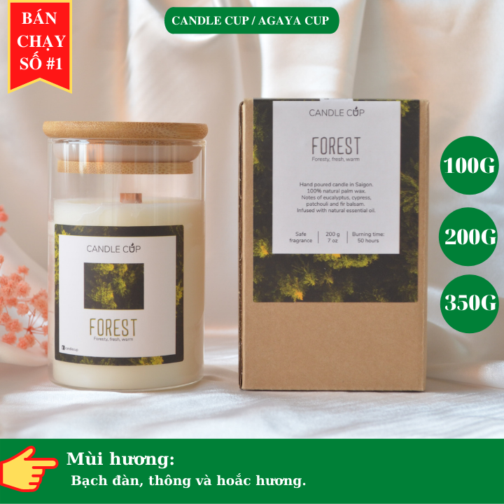 Nến thơm không khói agaya candle cup - mùi forest