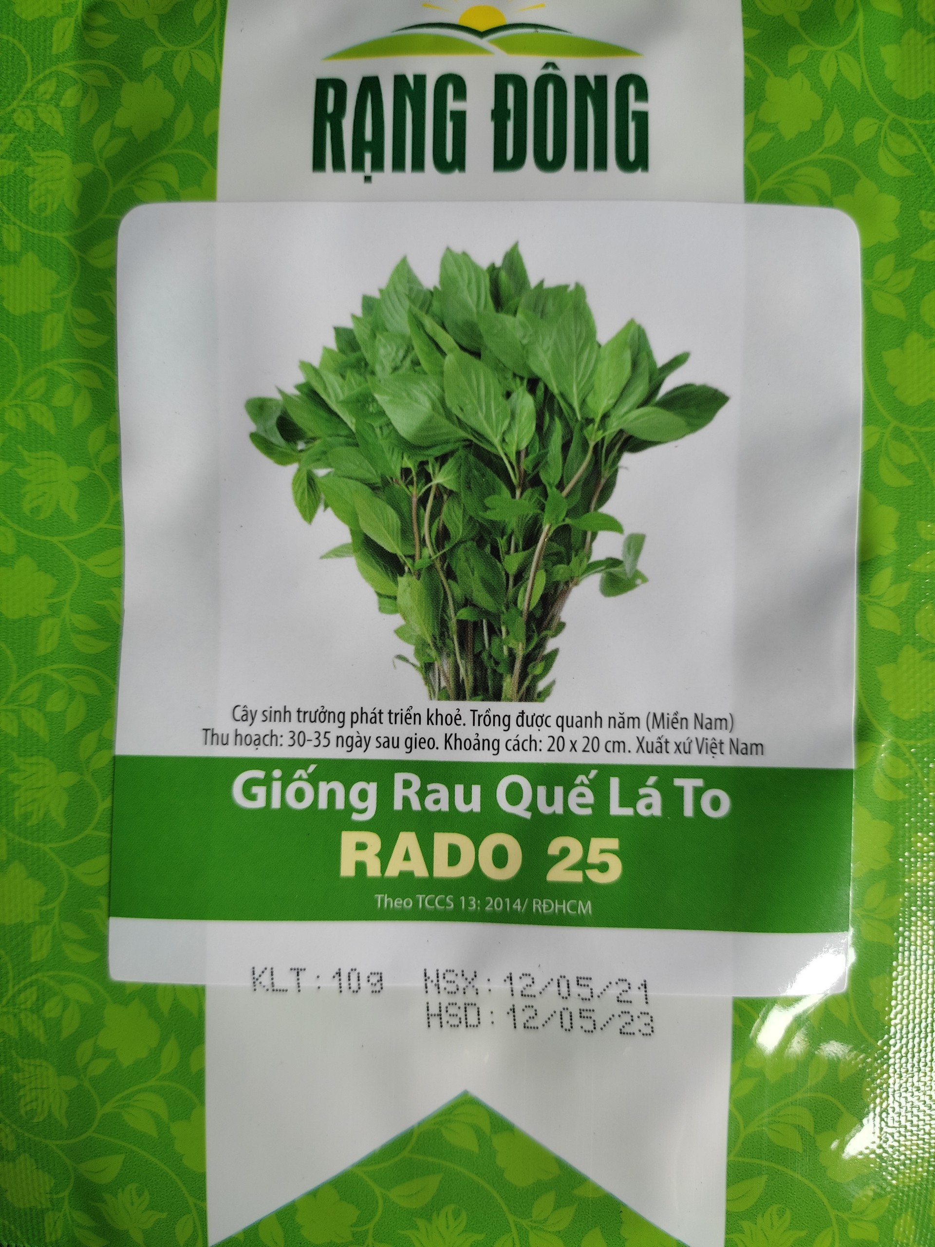 Hạt giống rau quế lá to gói 10gr - rado 25