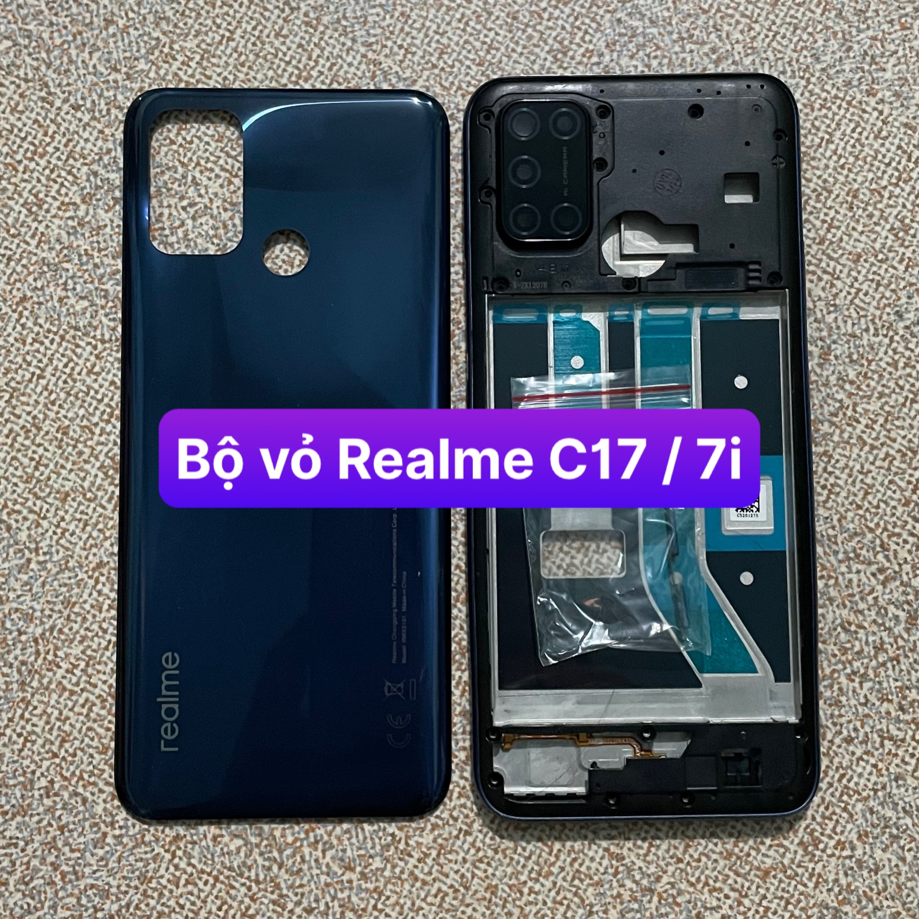 Bộ xương vỏ zin Realme C17 / Realme 7i lắp chung , kèm khay sim