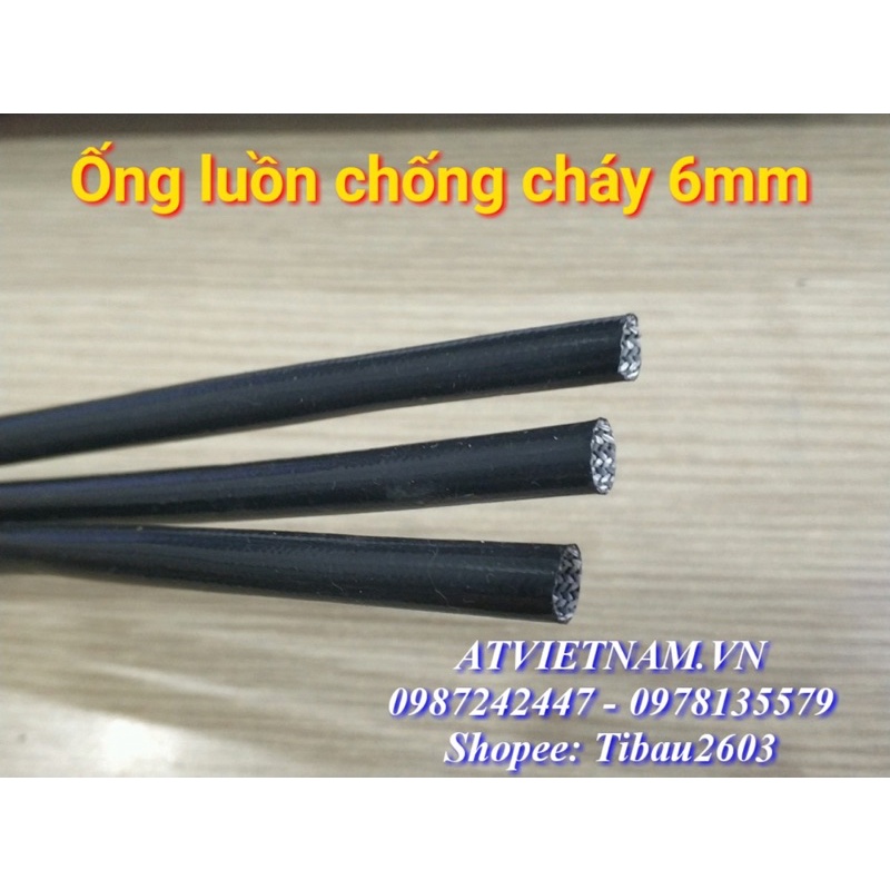 Ồng luồn dây điện chống trầy chống cháy sợi thủy tinh 6mm