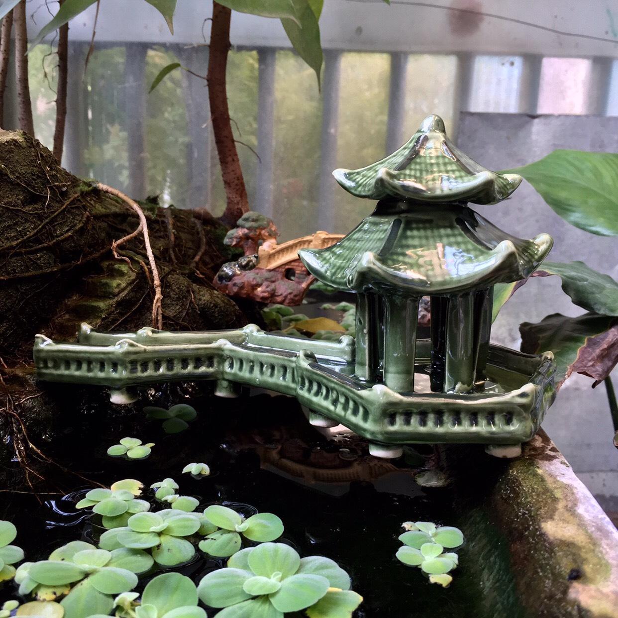 [HCM]Ngôi Đền Có Cầu Dài Xanh Rêu Trang Trí Hồ Cá Bể Cá-Hòn Non Bộ