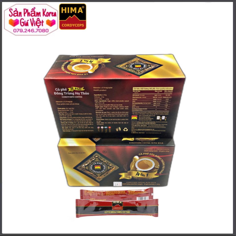 Combo 2 Hộp Đông trùng hạ thảo cà phê sữa 4 in 1