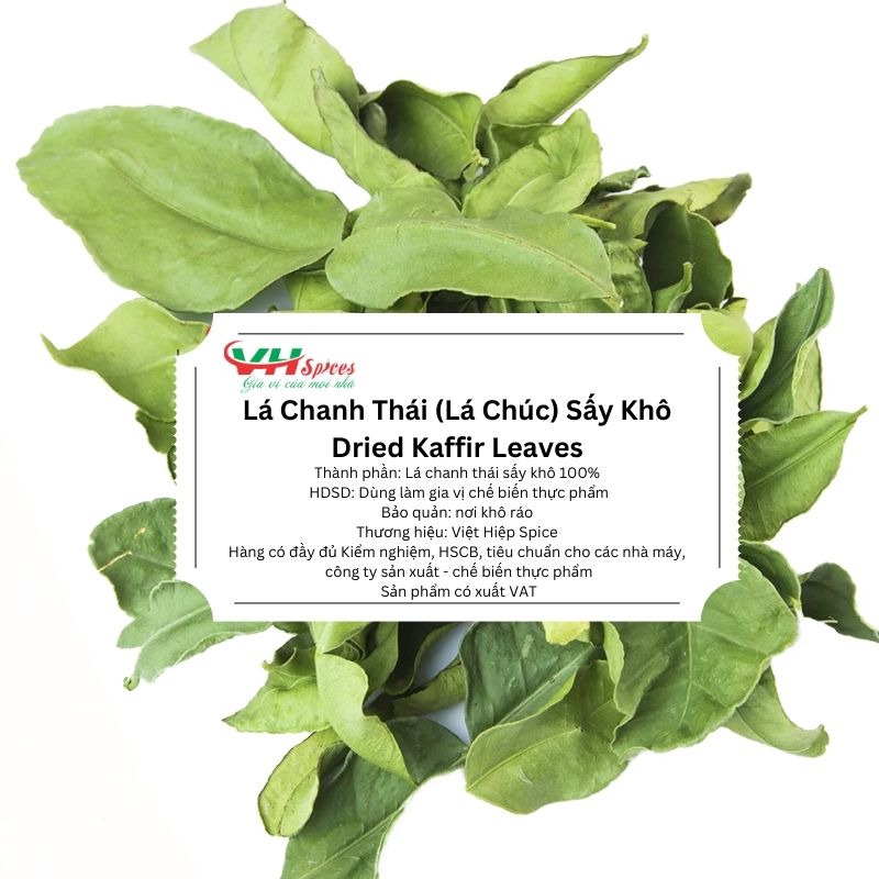 Lá chanh thái - lá chúc hữu cơ sấy khô túi 1kg việt hiệp