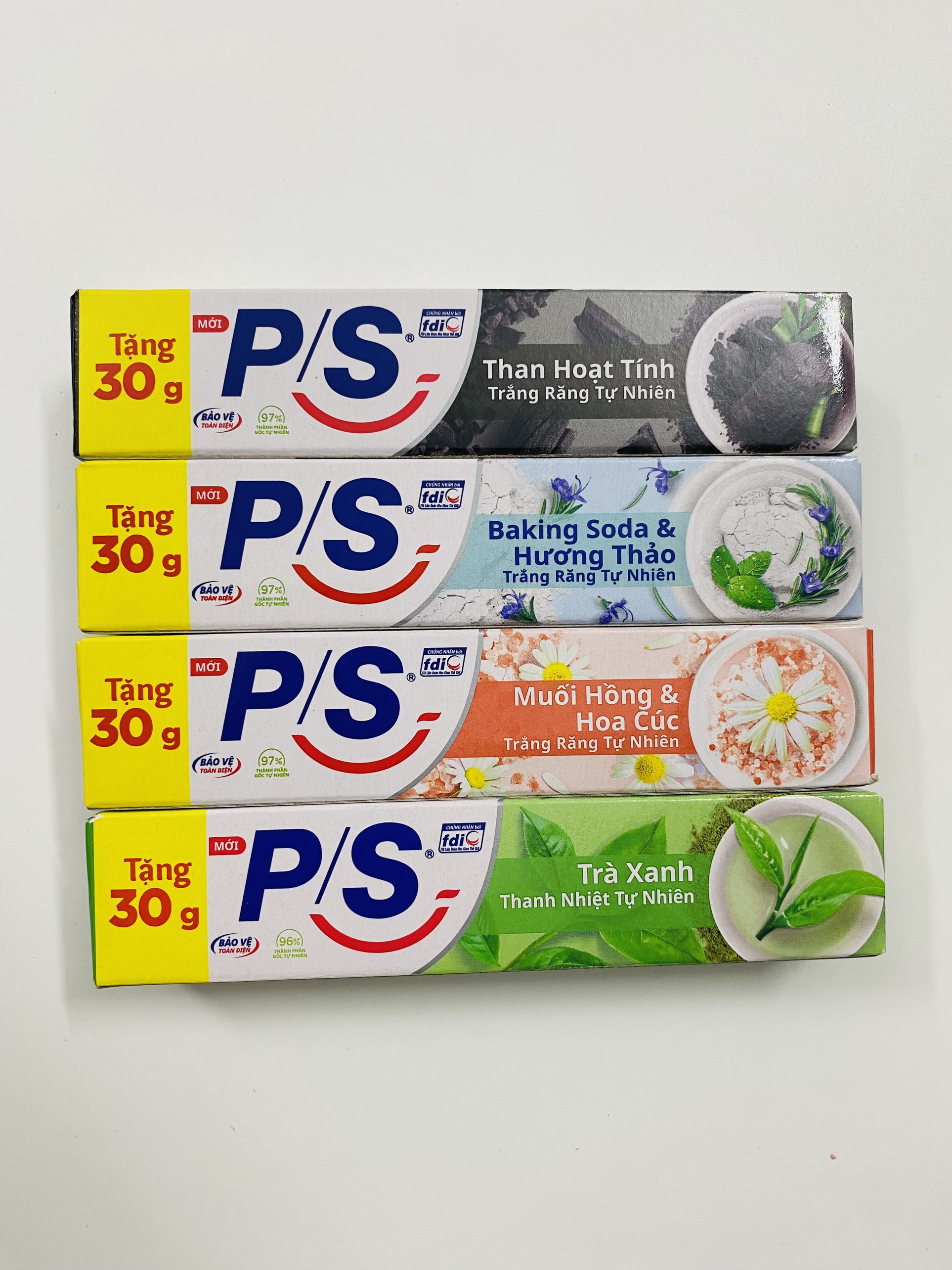 Combo 4 tuýp kem đánh răng Ps 30g/tuýp 4 loại