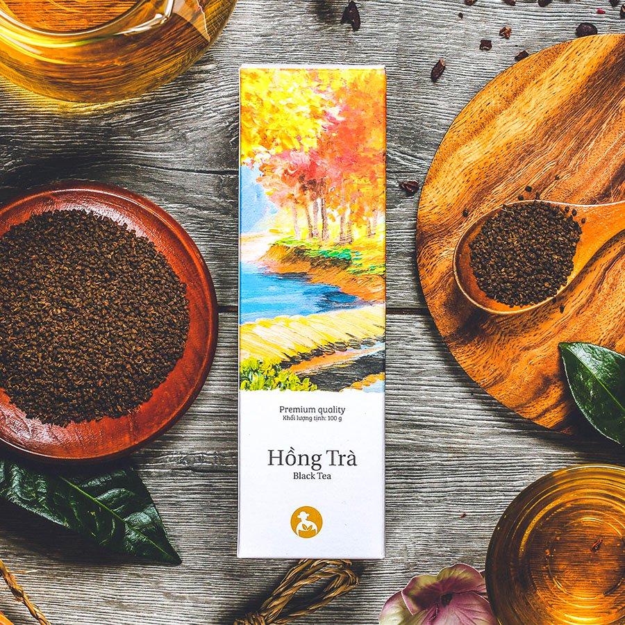 Hồng trà L'ANGFARM - Đặc Sản Đà Lạt dòng signature, 100g/hộp, mẫu lon thiếc cao