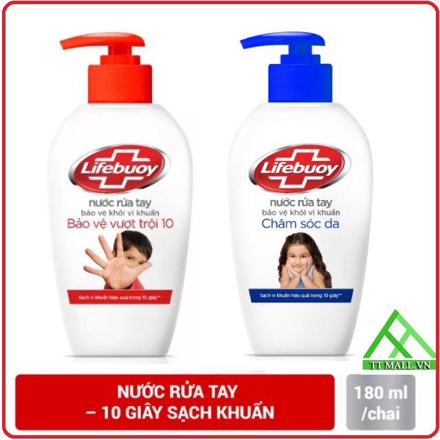 Nước Rửa Tay Lifebuoy 180g - Bảo Vệ Vượt Trội Chăm Sóc Da