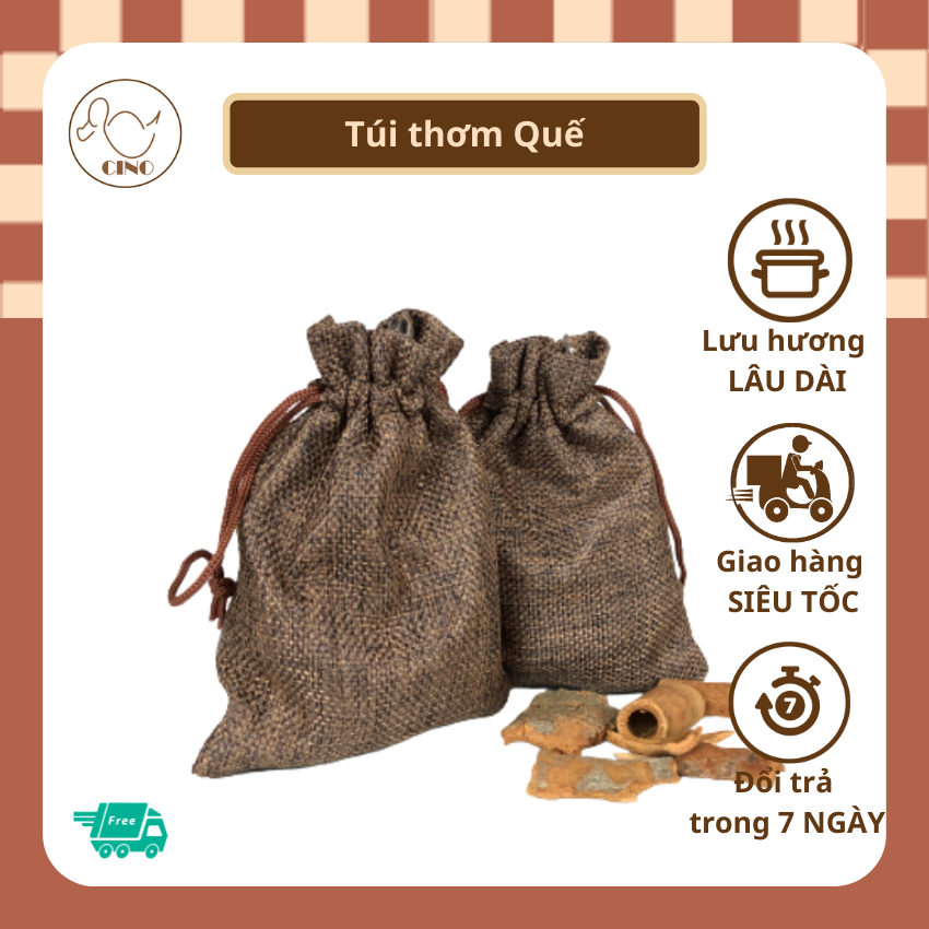 Túi thơm hương Quế khử mùi, chống mốc, xua đuổi côn trùng, treo tủ quần áo, treo bếp khử mùi đồ ăn, móc ô tô