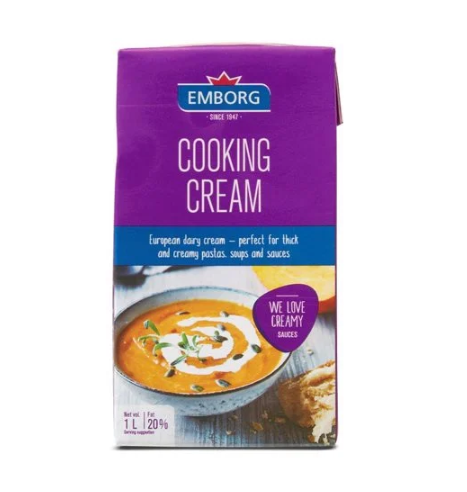 Kem nấu tiệt trùng Emborg 20% chất béo 1L Kem tươi cooking cream Emborg, 1L, Thương hiệu Đan Mạch