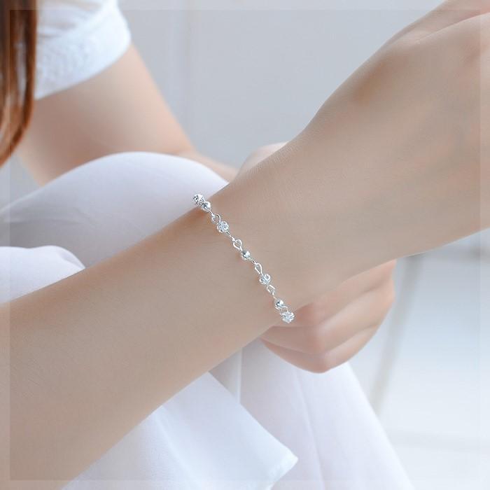 Lắc tay nữ đính hạt tròn xinh xắn ltnu-8