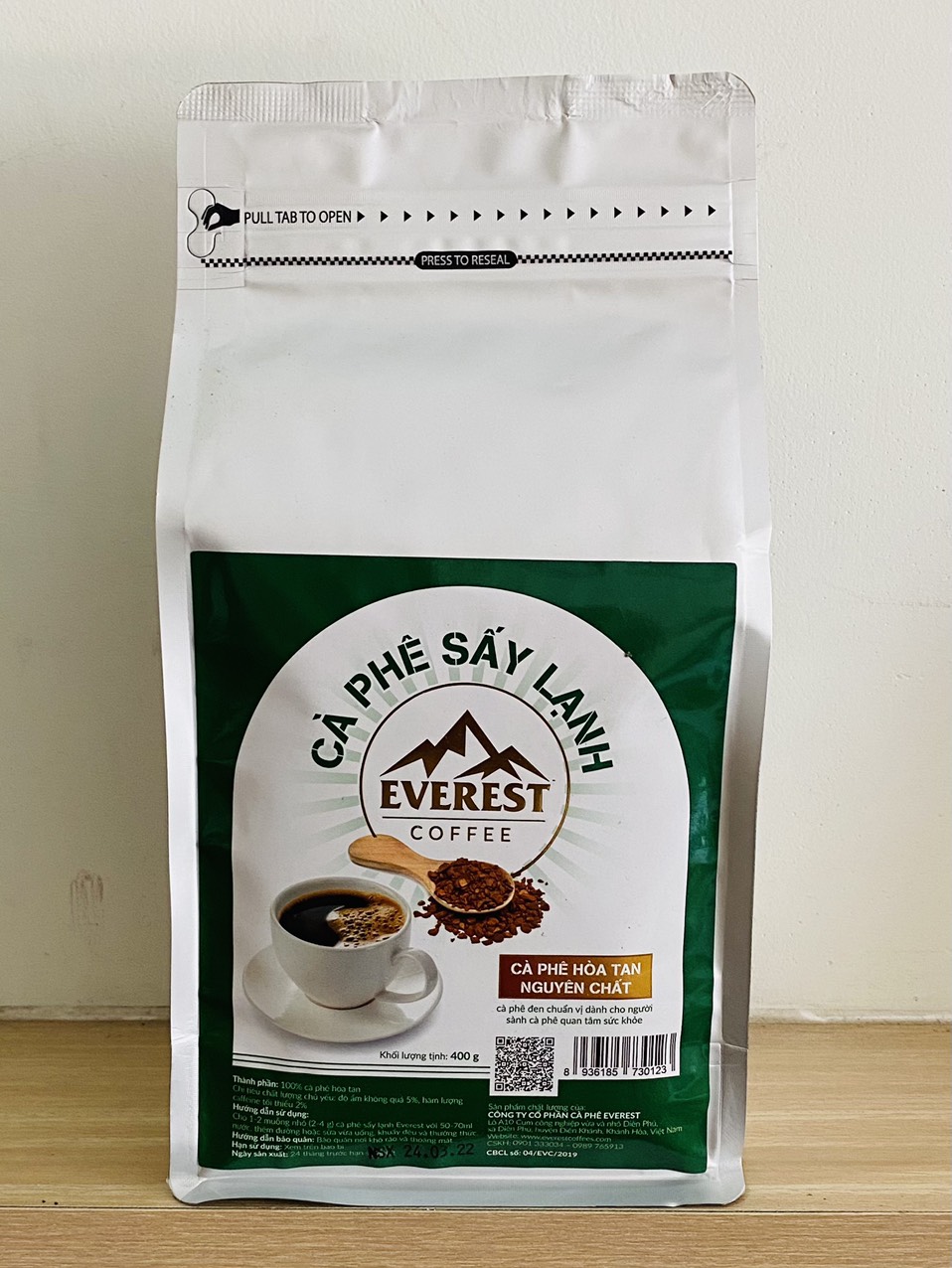 Cà phê Everest hòa tan sấy lạnh Gold Blend túi zipper 400g