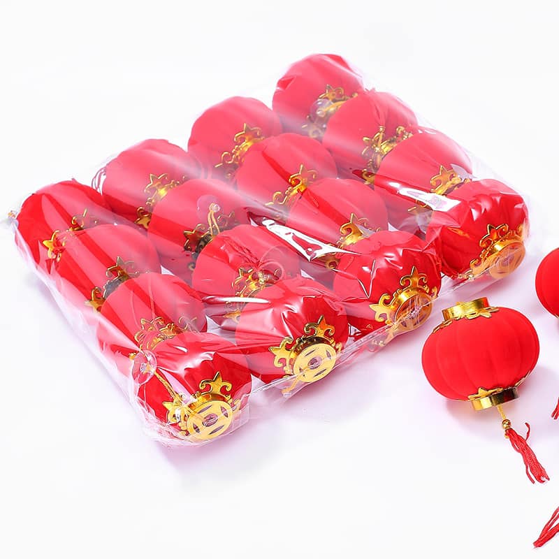 SET 25/16 QUẢ LỒNG ĐÈN NHUNG MINI TREO TIÊC,TẾT..............Đèn lồng đỏ nhỏ đường kính 3cm trang trí treo lễ hội 25/16cái/gói