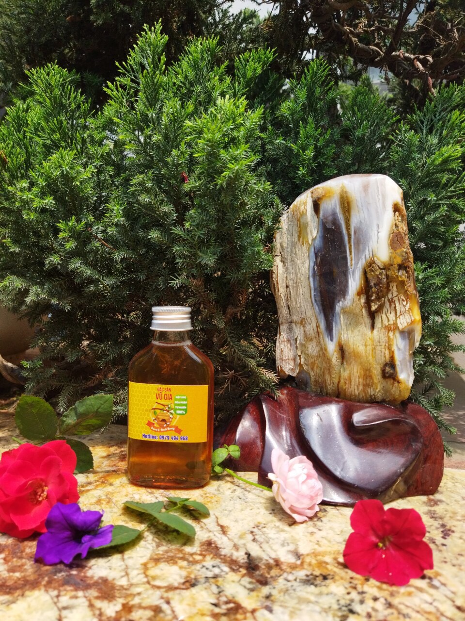 Mật ong hoa nhãn tự nhiên 100% vũ gia- chai 100ml
