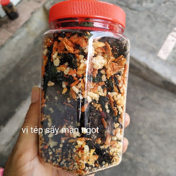 Rong biển sấy giòn vị tép khô ( con ruốc) - hộp 70g vị rất vừa ăn đậm đà giòn rụm chuẩn giòn như snack mà rất ít dầu mỡ