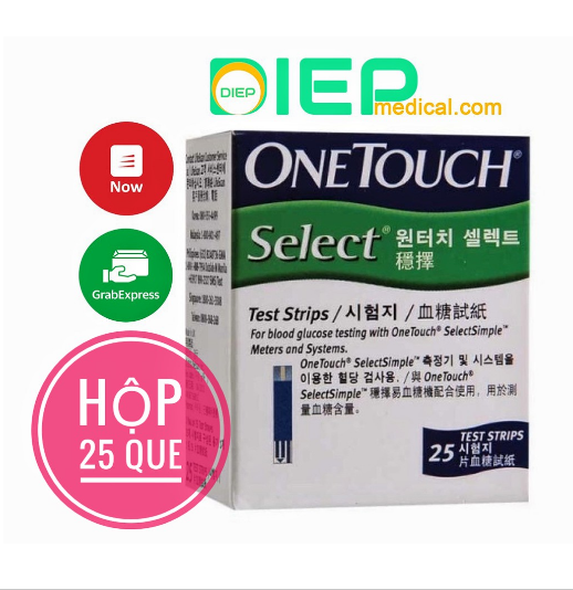 ✅ onetouch select hộp 25 que - que thử đường huyết máy one touch select simple