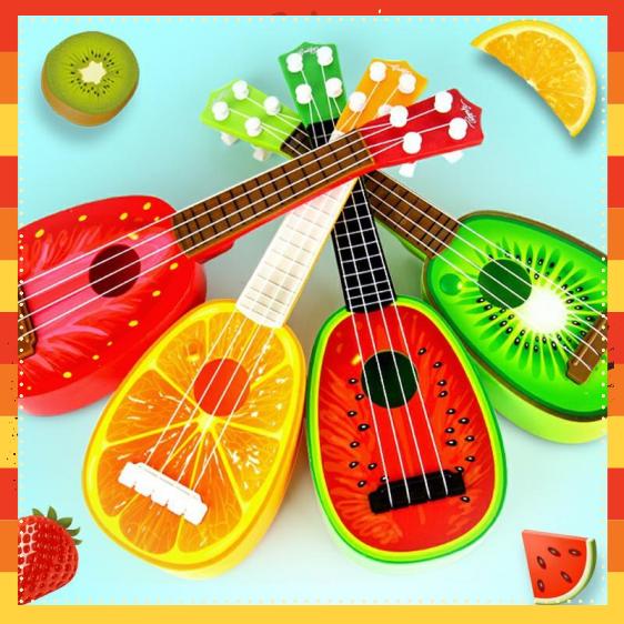 -XẢ HÀNG- Đàn Guitar Hình Trái Cây Cho Bé cấu tạo giống đàn thật có âm thanh đánh như bình thường