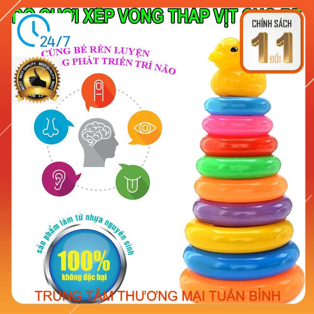 Đồ Chơi Tháp Vịt Xếp Chồng Vòng Tròn Cho Bé từ 6 tháng trở lên - Trò chơi trí tuệ thông minh bổ ích - chất liệu nhựa an toàn với trẻ nhỏ