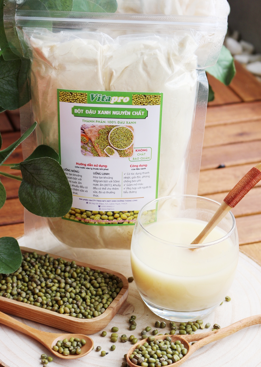 Bột đậu xanh 100% nguyên chất- không đường - 500 gr