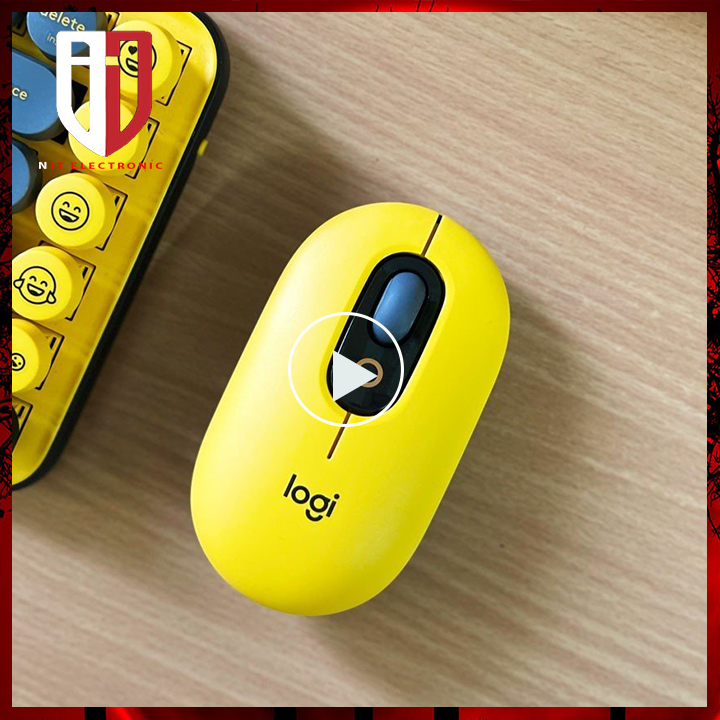 Chuột Không Dây Logitech Bluetooth Silent Logitech Emoji POP Chuột Máy Tính Laptop Mini Dễ Thương