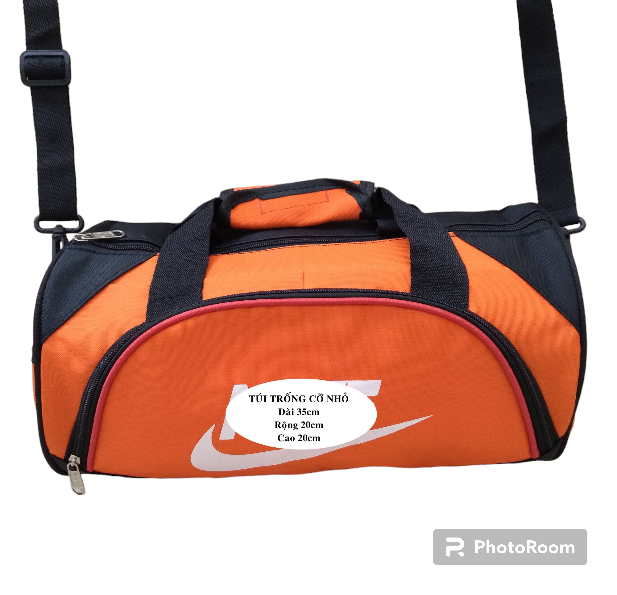 Túi trống thể thao dài 35cm rộng 20cm, màu vàng cam rất đẹp