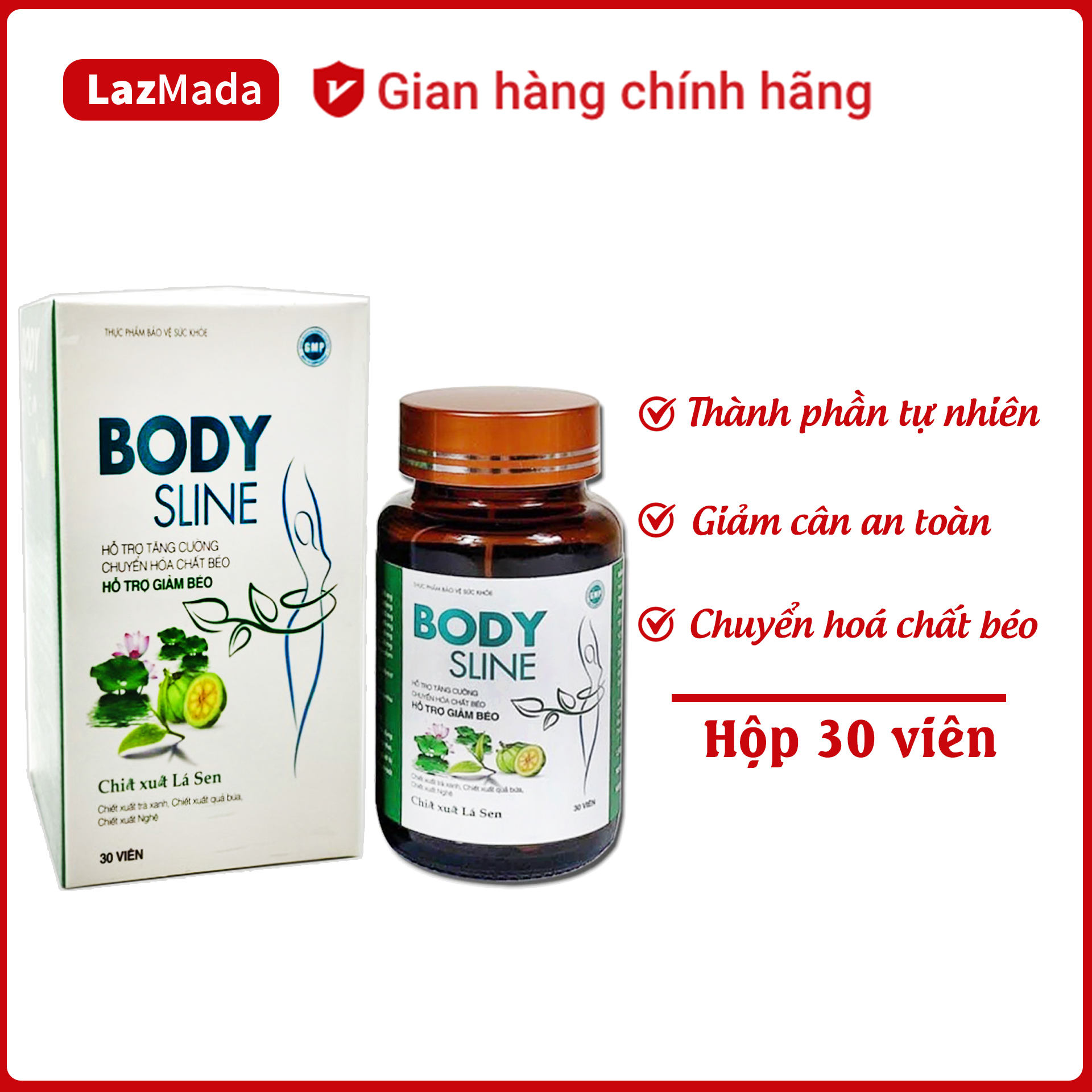 Viên uống giảm cân Body Sline - Giúp tăng cường chuyển hoá chất béo, giảm cân an toàn - Hộp 30 viên hàng chính hãng
