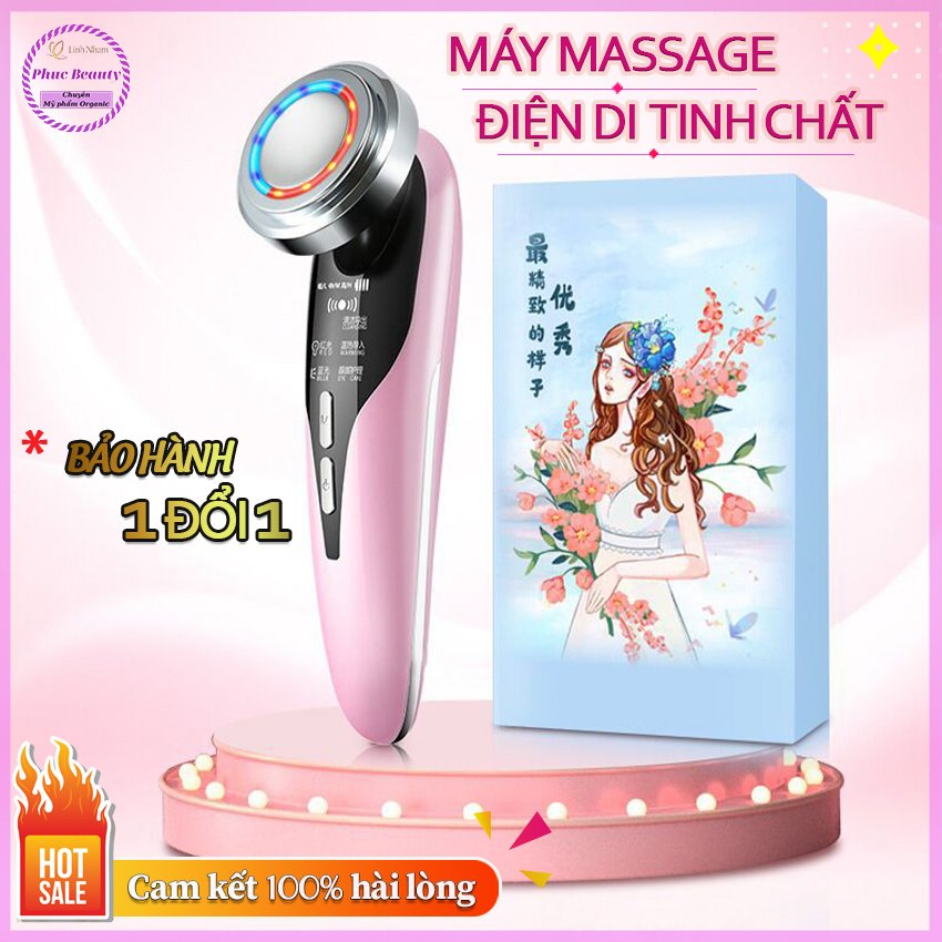 [1 Đổi 1] Máy Điện Di Đẩy Tinh Chất Cao Cấp, 5 Chế Độ 5 Chức Năng, Làm Sạch Sâu Da Mặt, Đẩy Tinh Chất Thẩm Thấu Vào Tận Lớp Hạ Bì- Phuc Beauty