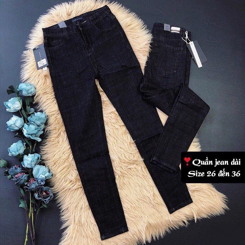 Quần Jean Nữ Chất Liệu Đẹp Co Giãn ĐEN BỐ Hàng Chuẩn Hình Có Size Đại ( 31-36)