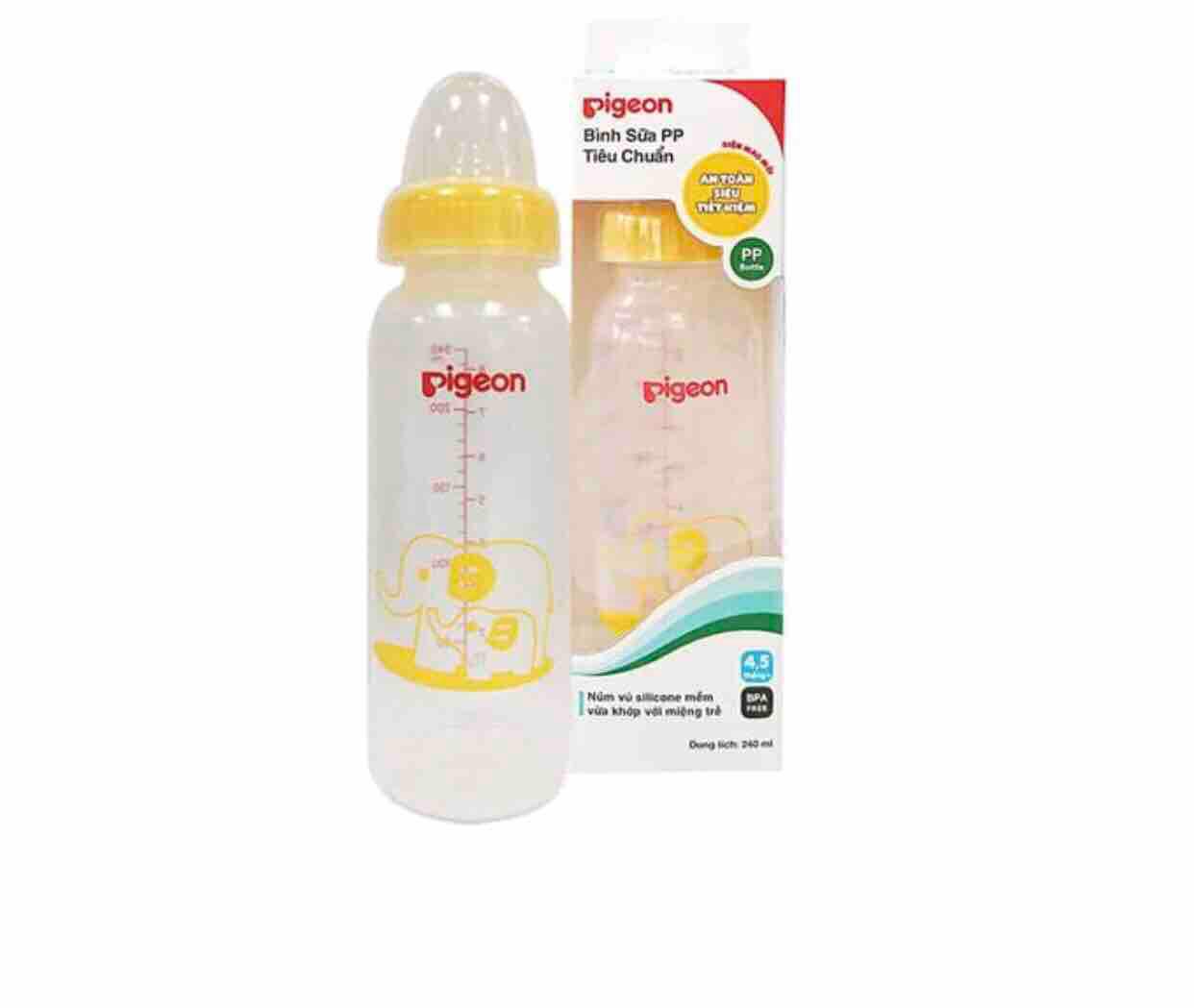 Bình sữa Pigeon nhựa pp tiêu chuẩn 120ml/240ml