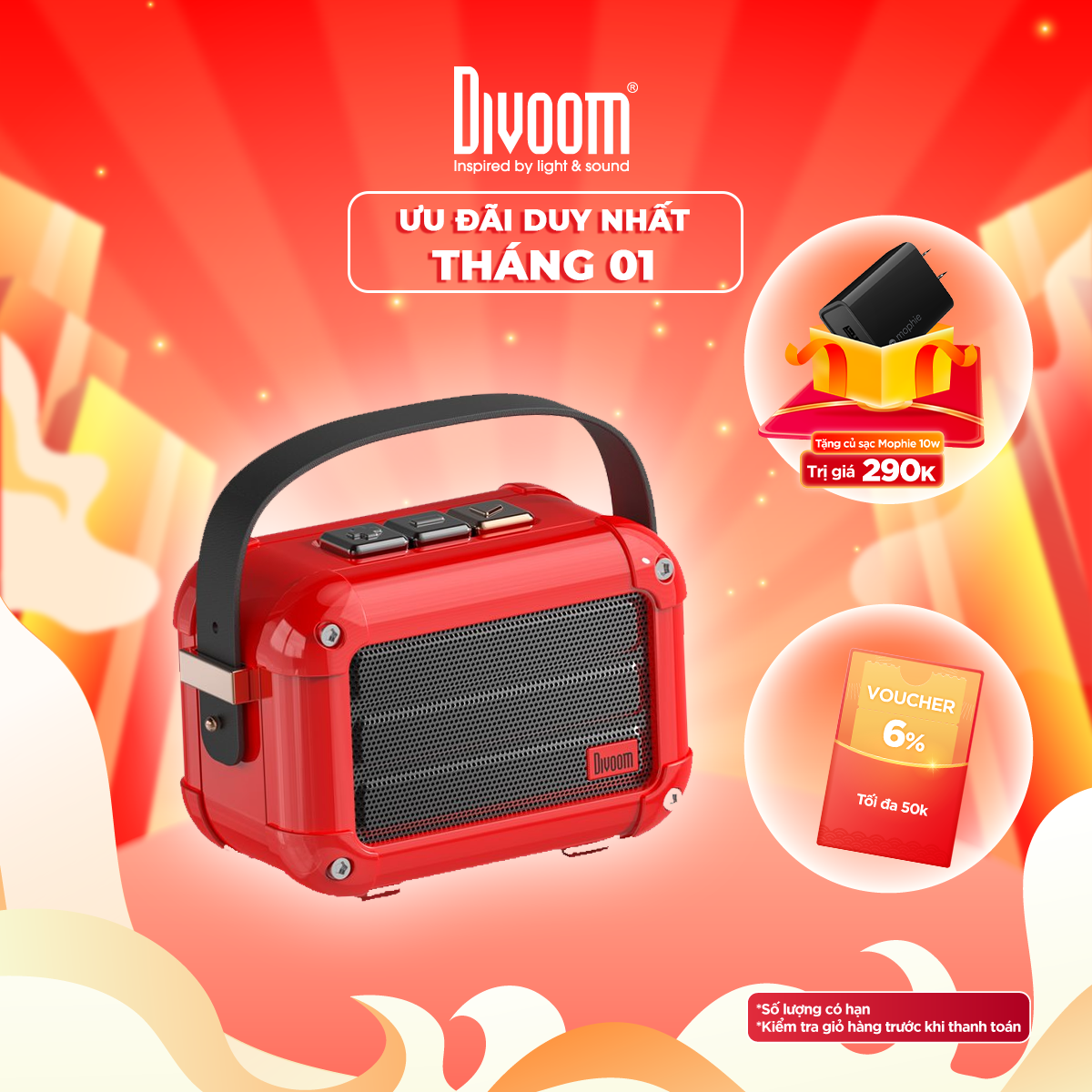 Loa Bluetooth Divoom - Macchiato - 6W - Thiết kế siêu nhỏ gọn kèm hộp đựng cá tính - tặng kèm bộ sticker siêu dễ thương