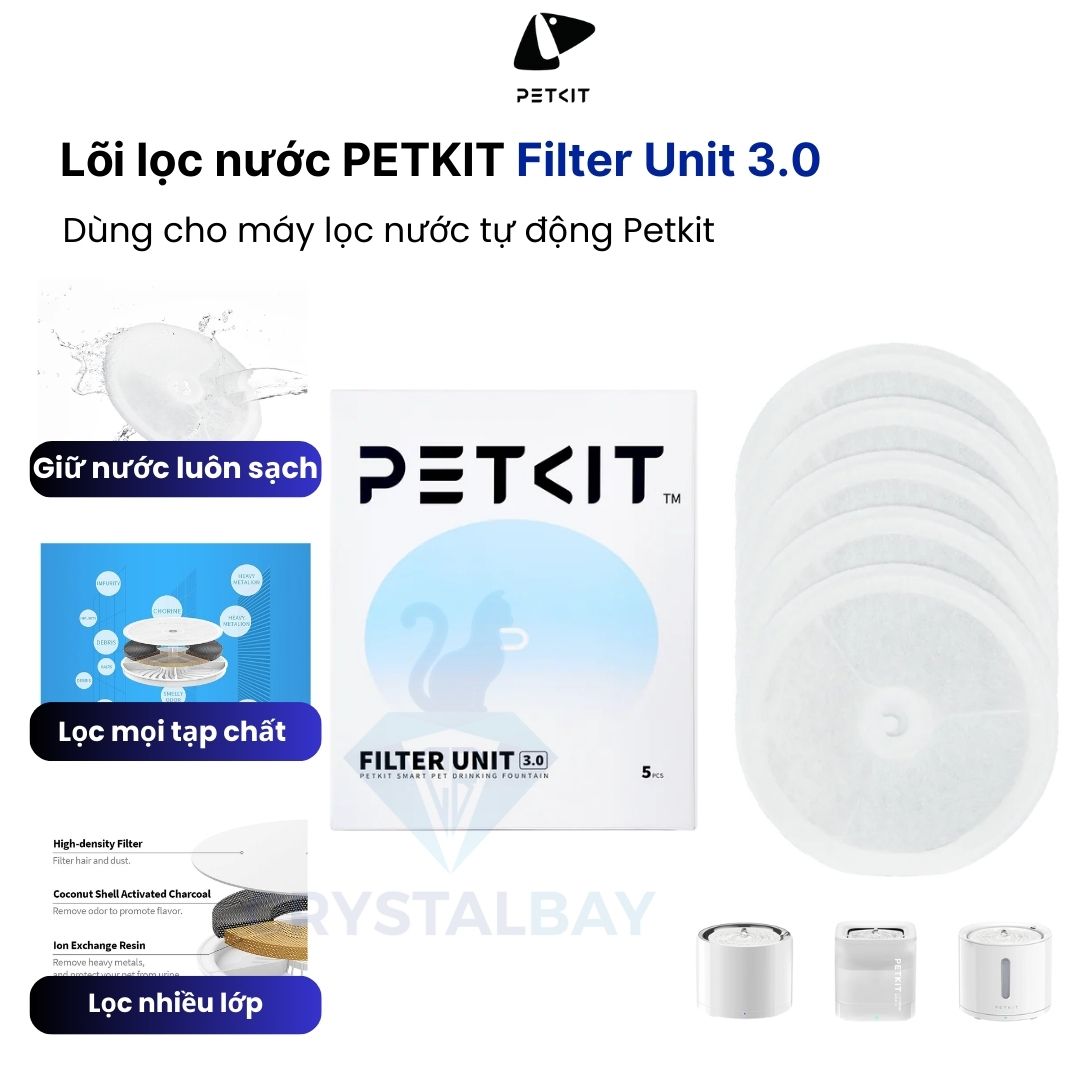Miếng lọc thay thế Petkit Filter Unit 3.0 cho máy lọc nước tự động cho thú cưng PETKIT Eversweet Solo/Solo SE/2/3/6/7