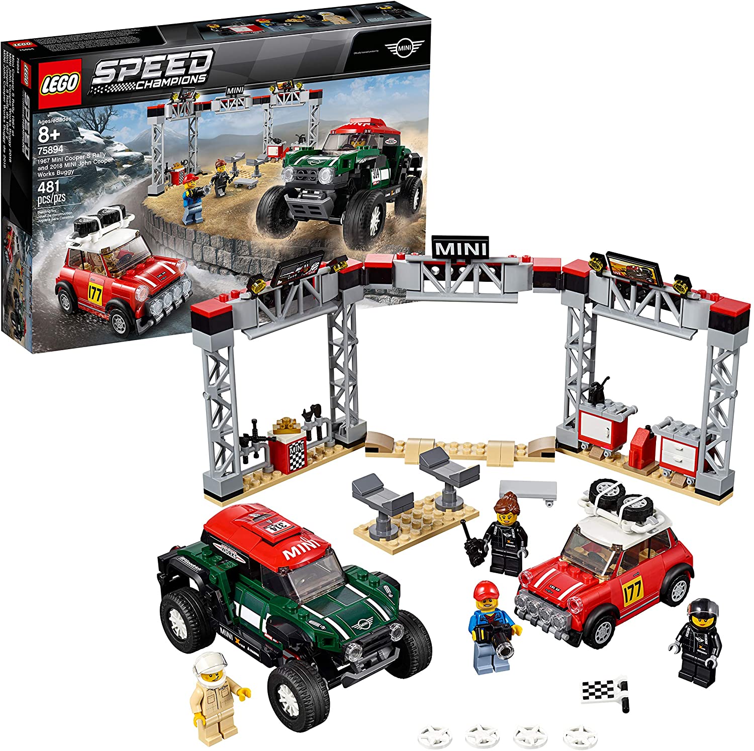 Siêu xe 75894 LEGO Speed Champions 1967 Mini Cooper S Rally and 2018 Mini John Cooper Works Buggy